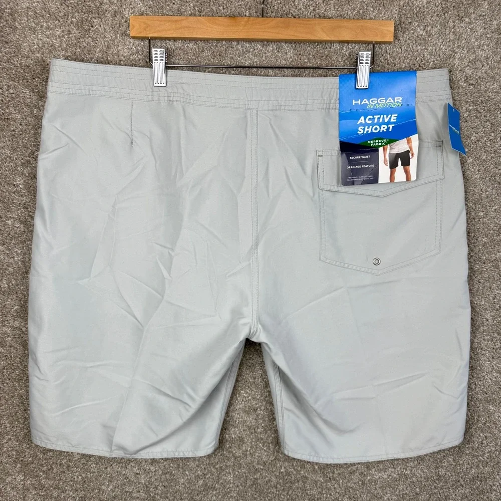 Haggar In Motion Active Shorts Mens XL Light Grey Repreve‎ NEW